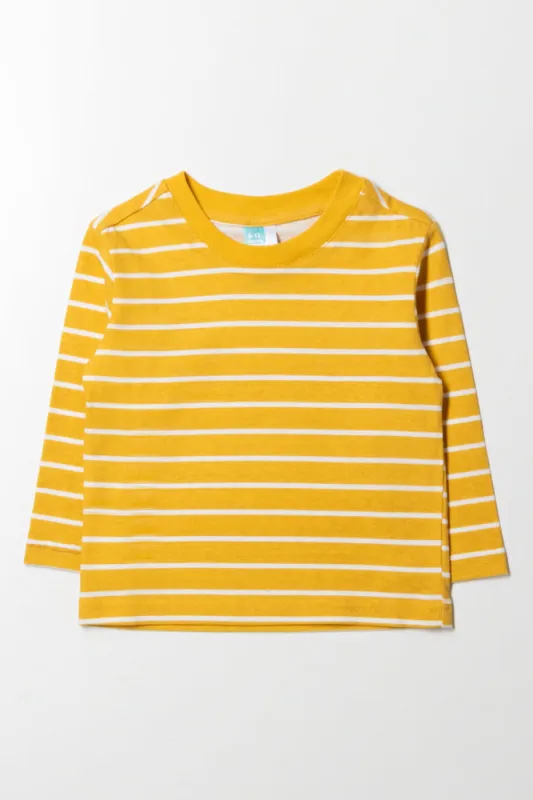 Long Sleeve Stripe T-Shirt Yellow sold by Ackermas