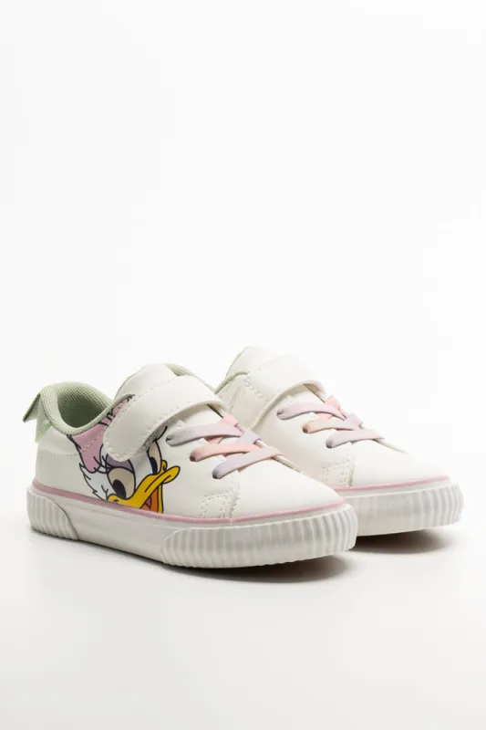 Minnie Mouse Sneakers With Rainbow Laces Cream sold by Ackermas