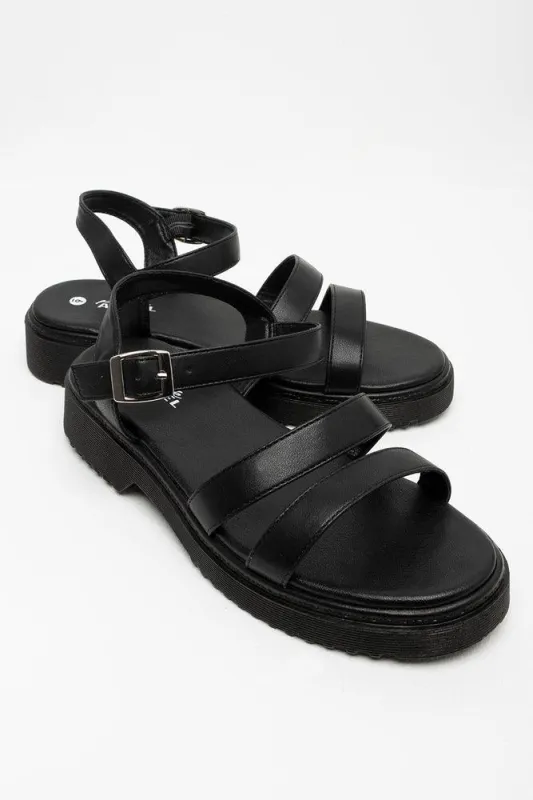 Double Strap Sandal Black sold by Ackermas