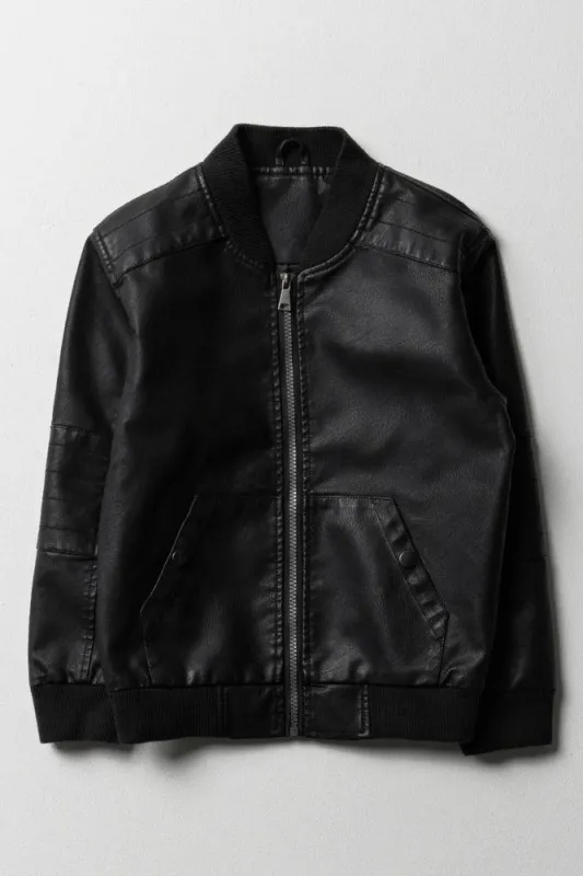 Biker Bomber Jacket Black sold by Ackermas