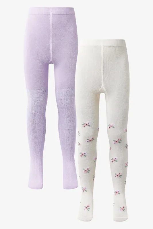 2 Pack Tights Cream & Lilac sold by Ackermas