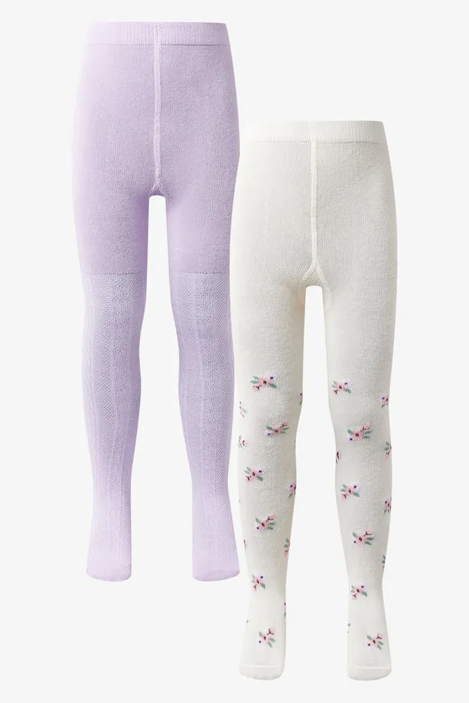 2 Pack Tights Cream & Lilac sold by Ackermas