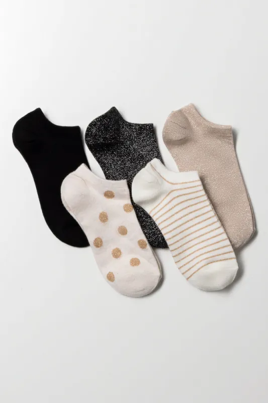 5 Pack Low Cut Socks Natural And Black sold by Ackermas
