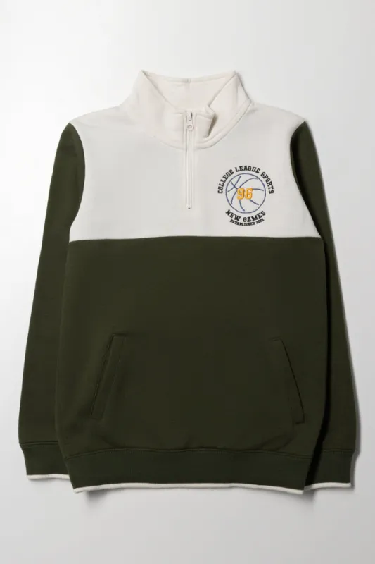 Baseball Quarter Zip Tracktop Green sold by Ackermas