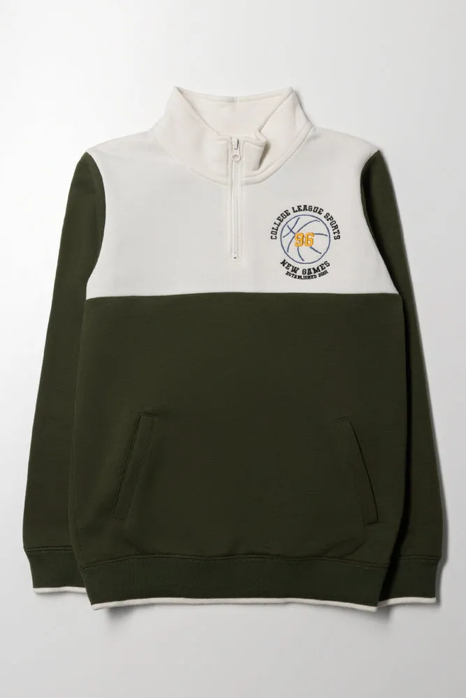 Baseball Quarter Zip Tracktop Green sold by Ackermas