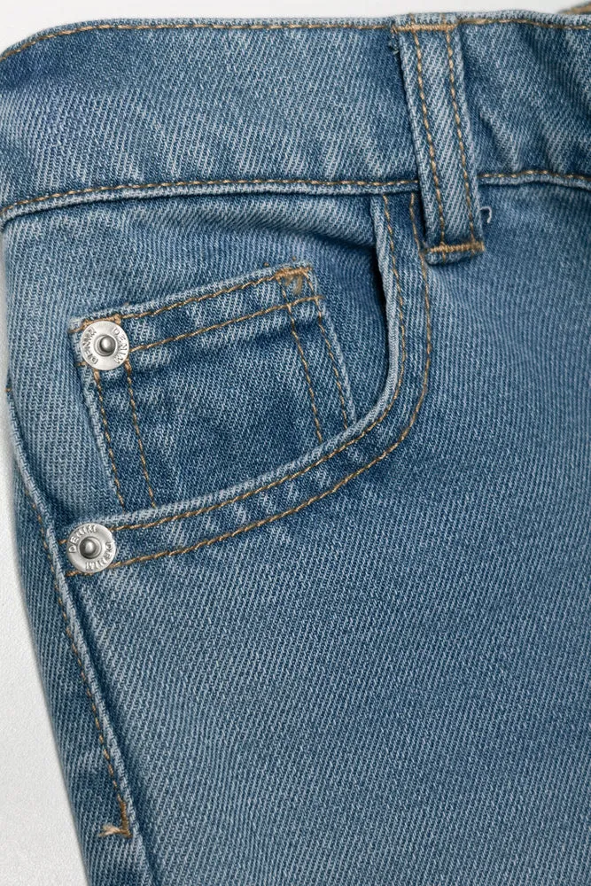 Mini Mom Abrasion Denim Jeans Blue sold by Ackermas product image thumbnail 3