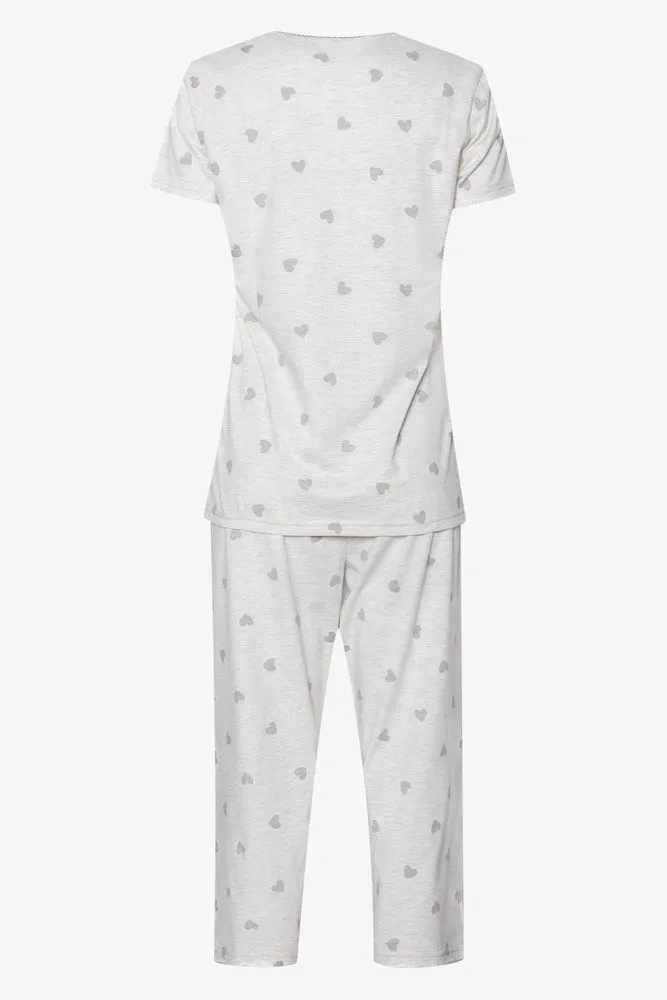 Button Through Capri Pyjamas White sold by Ackermas product image thumbnail 2