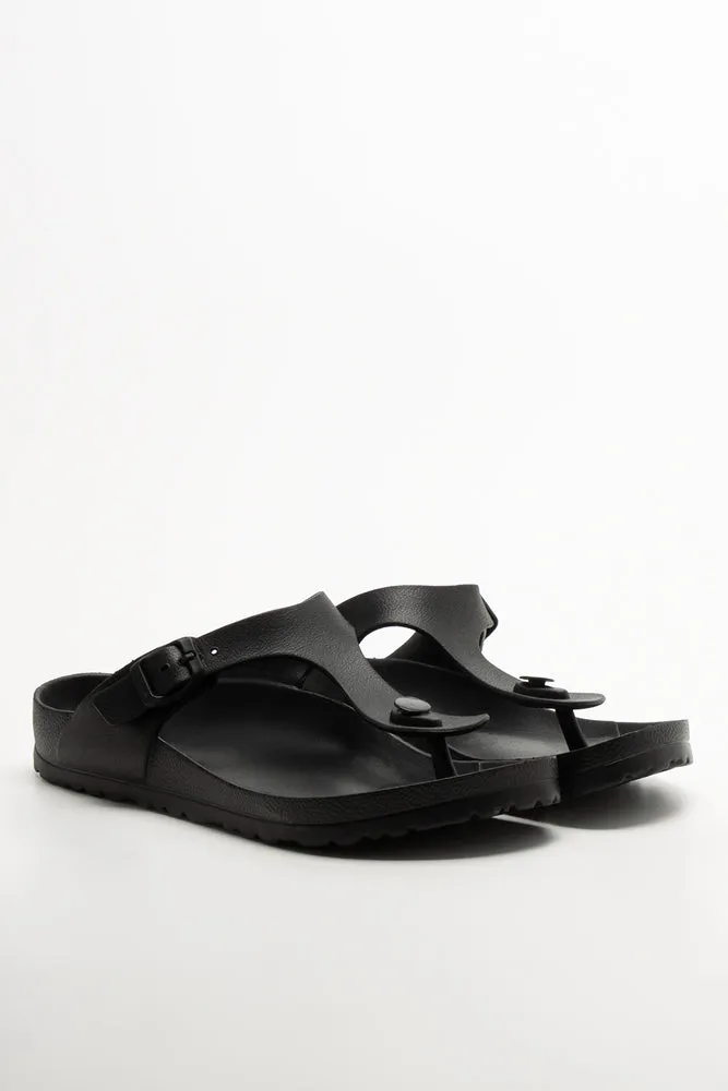 Thong Moulded Sandals Black sold by Ackermas