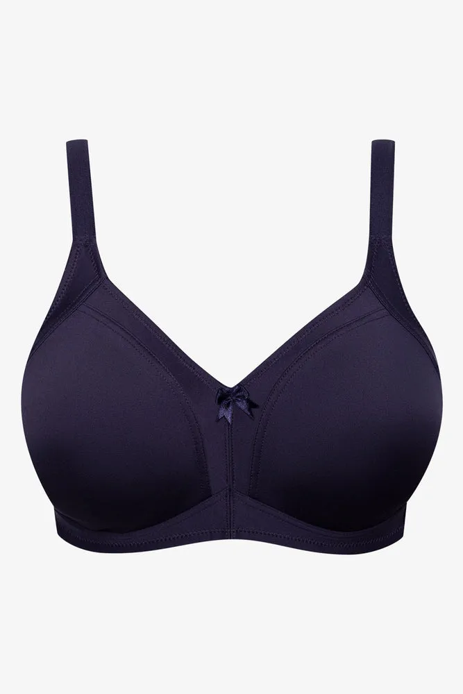 2 Pack Non Padded Wirefree Bras Big Navy And Natural sold by Ackermas product image thumbnail 3
