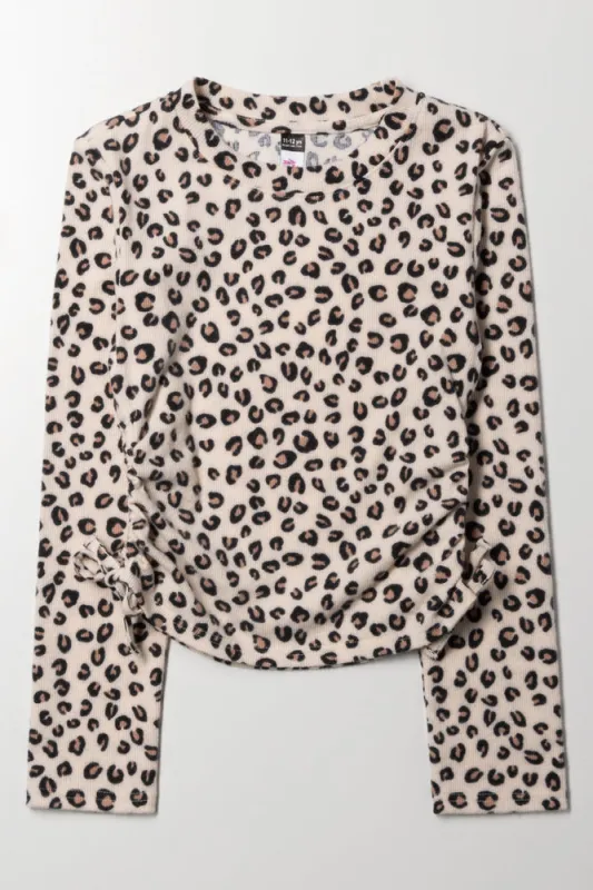 Leopard Prind Side Tie Top Natural sold by Ackermas