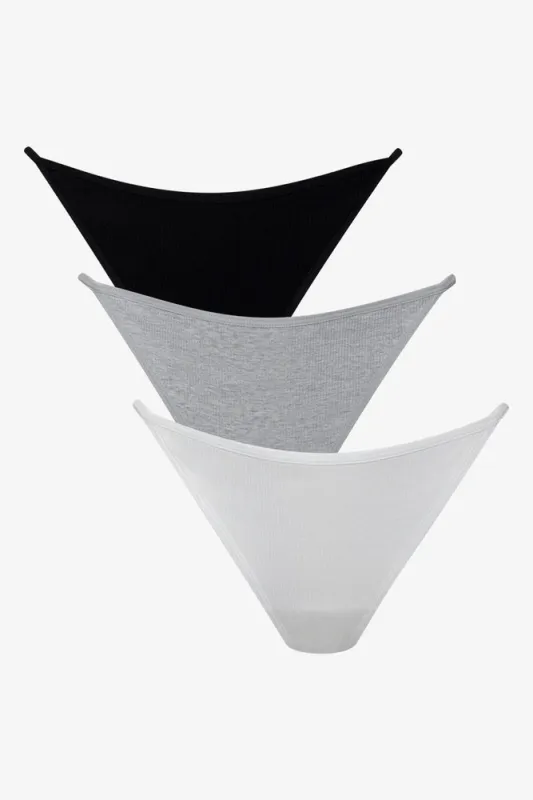 3 Pack Strappy Thongs Black, Grey And White sold by Ackermas