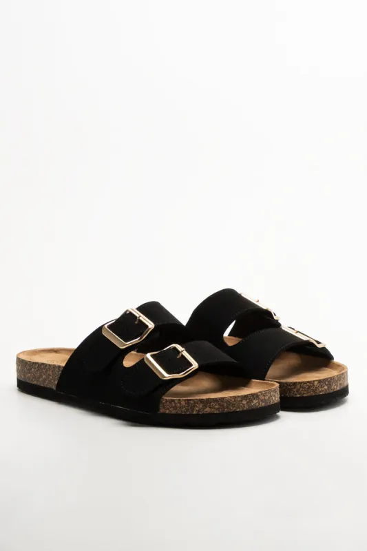 Double Strap Sandal Black sold by Ackermas