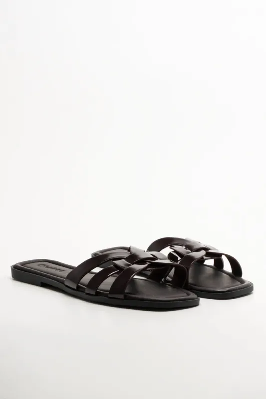 Knot Mule Sandals Burgundy sold by Ackermas