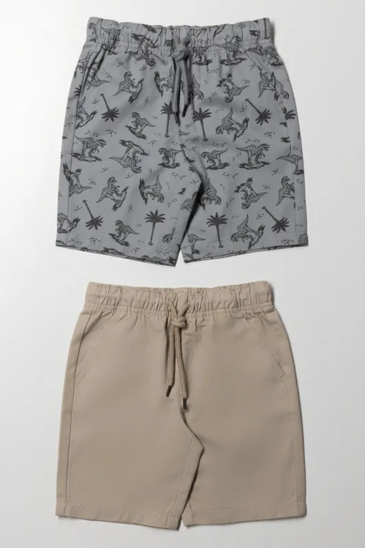 2 Pack Shorts Grey And Natural sold by Ackermas