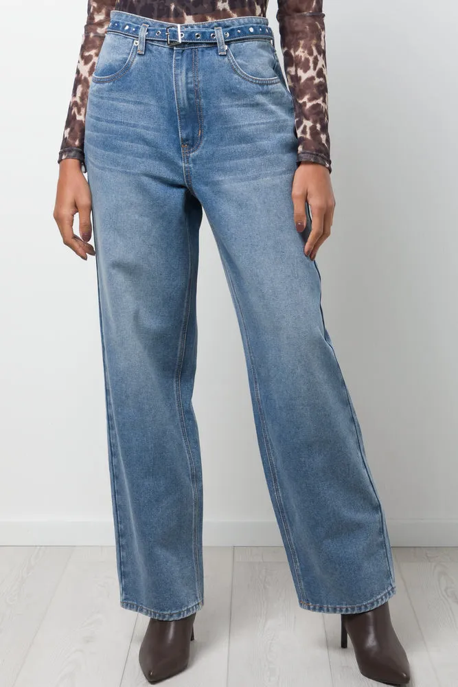 Wide Leg Denim Jeans Blue sold by Ackermas product image thumbnail 2