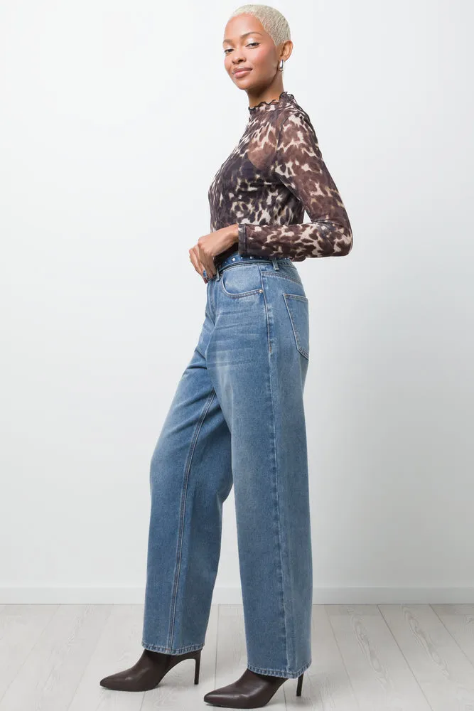 Wide Leg Denim Jeans Blue sold by Ackermas product image thumbnail 3