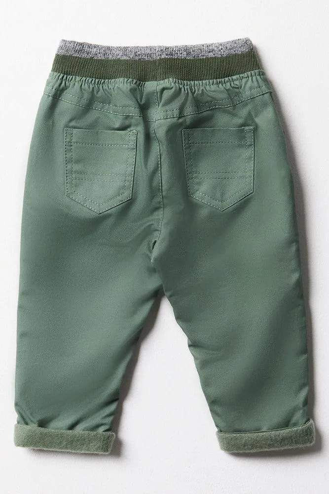 Lined Pants With Rib Waistband Green sold by Ackermas product image thumbnail 4