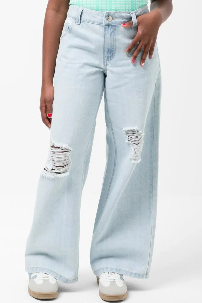 Wide Leg Denim Jeans Light Blue sold by Ackermas product image thumbnail 2