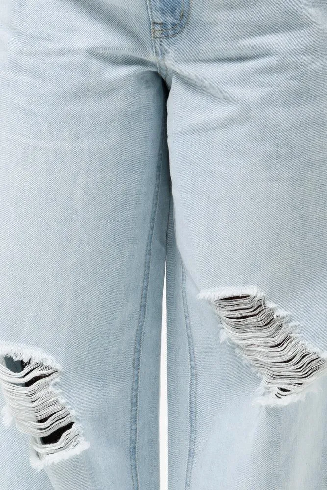 Wide Leg Denim Jeans Light Blue sold by Ackermas product image thumbnail 4