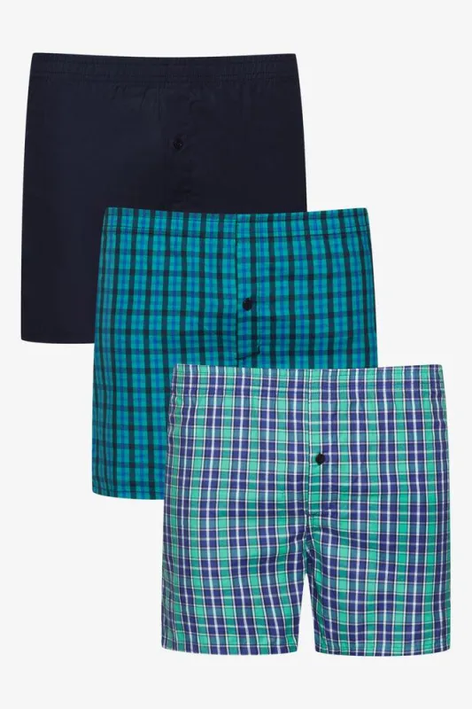 3 Pack Check Boxers Green sold by Ackermas