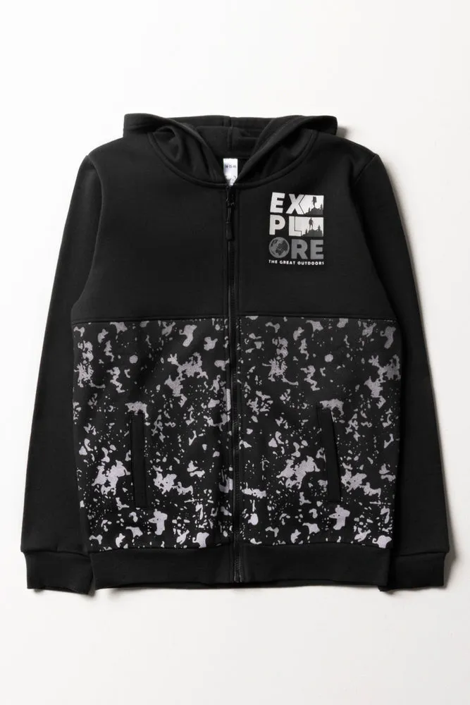 Zip Through Hooded Tracktop Black sold by Ackermas