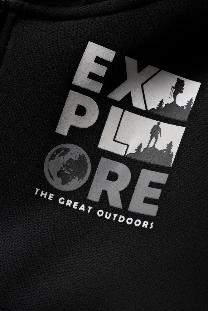 Zip Through Hooded Tracktop Black sold by Ackermas product image thumbnail 2