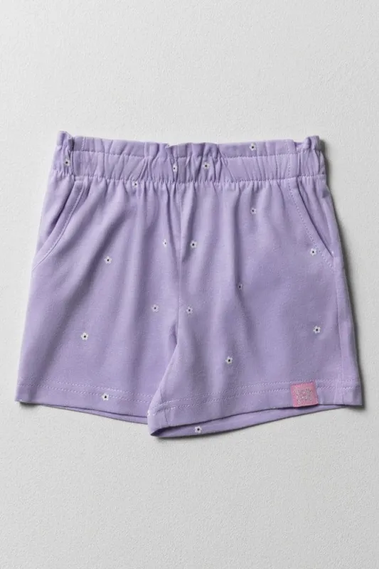 Ditsy Floral Shorts Purple sold by Ackermas
