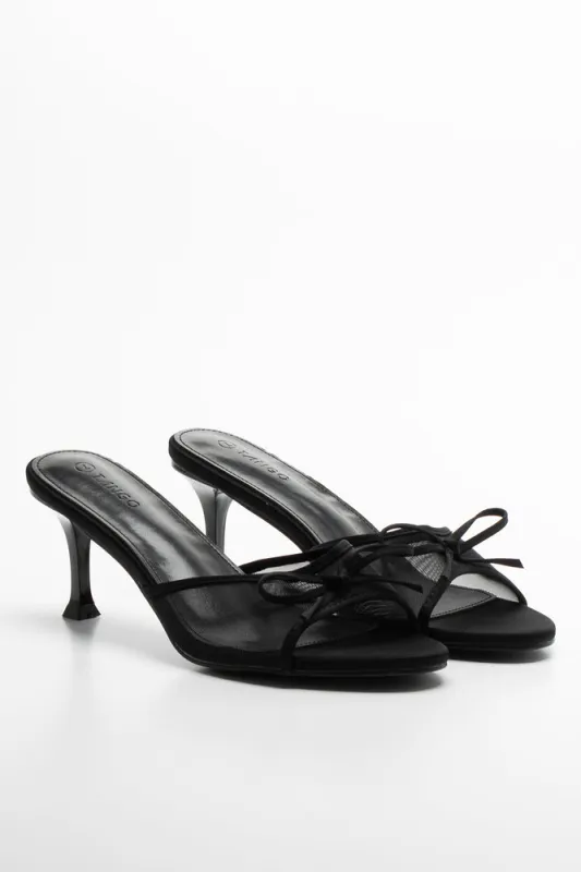 Mesh Heeled Mule Black sold by Ackermas