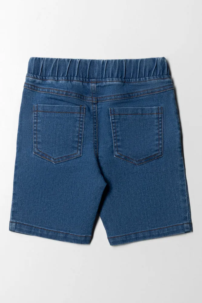 SHORTS DENIM PULL ON MED BLUE sold by Ackermas product image thumbnail 3