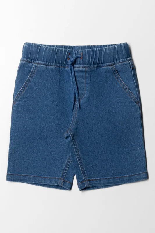 SHORTS DENIM PULL ON MED BLUE sold by Ackermas