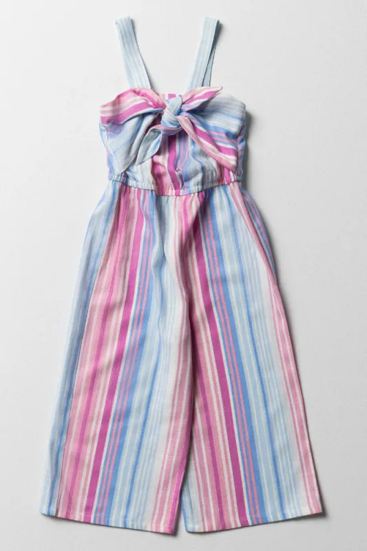 BOW JUMPSUIT MULTI STRIP sold by Ackermas