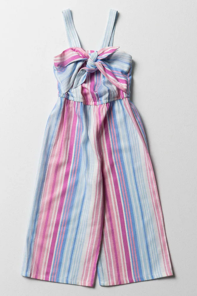 Bow Jumpsuit Multi Strip sold by Ackermas