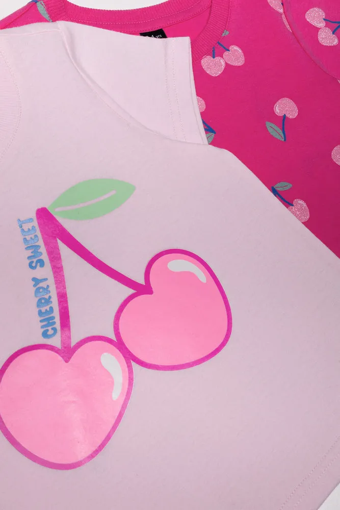 2 Pack Cherry T-Shirt Pink sold by Ackermas product image thumbnail 2