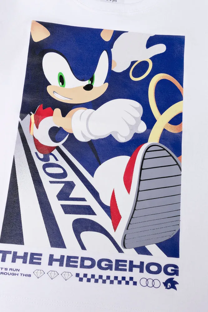 Sonic Short Sleeve T-Shirt White sold by Ackermas product image thumbnail 2