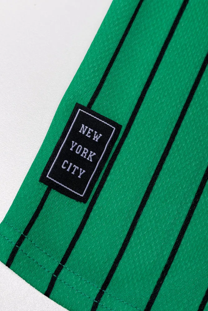 Baseball Stripe Button Through T-Shirt Green sold by Ackermas product image thumbnail 3