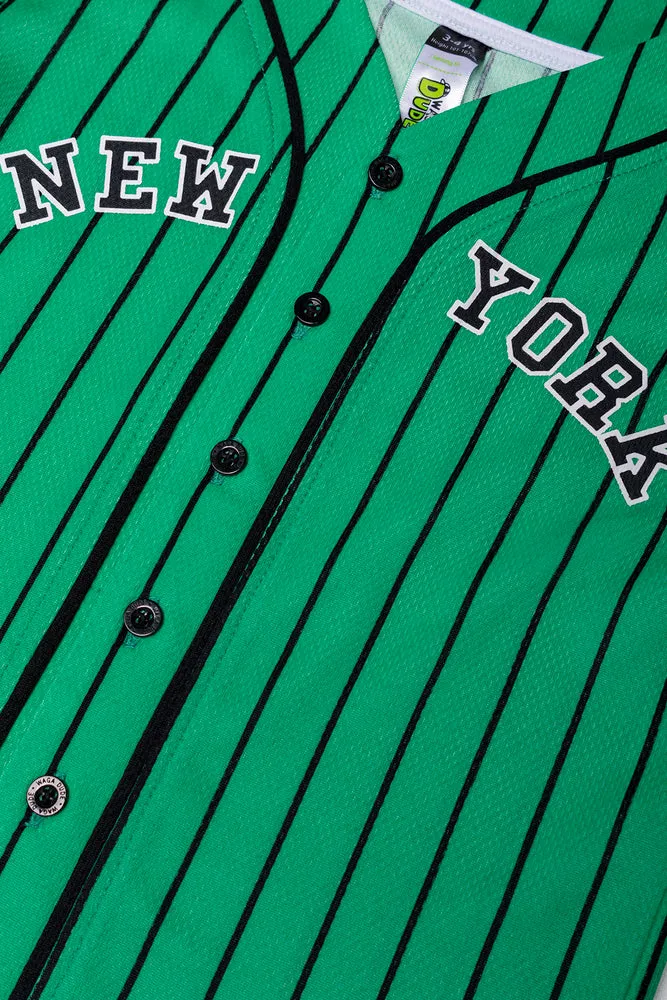 Baseball Stripe Button Through T-Shirt Green sold by Ackermas product image thumbnail 2