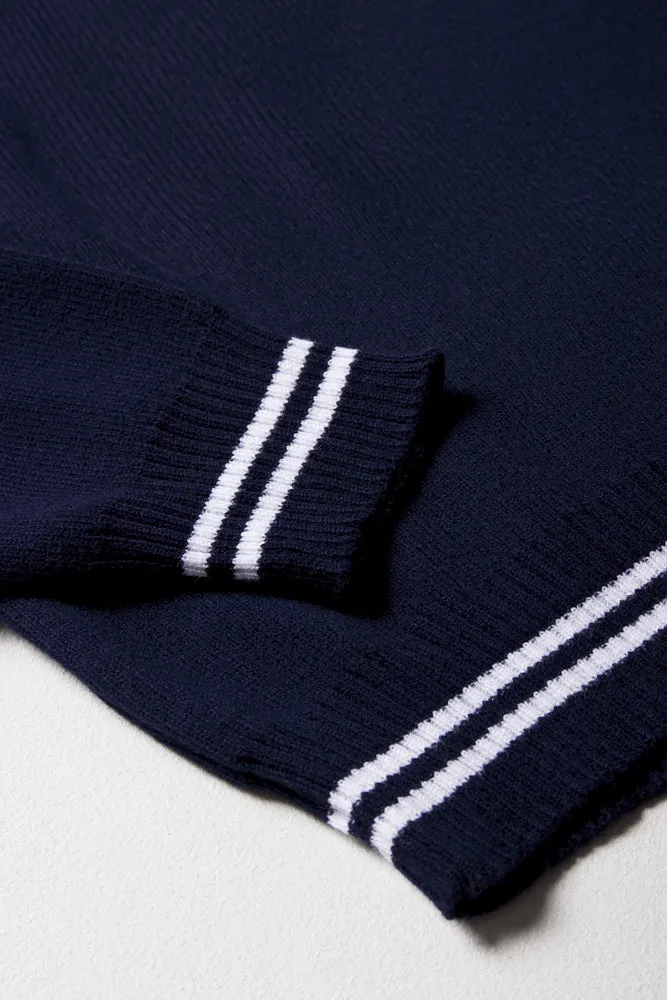 Unisex Long Sleeved Jersey Striped Navy White sold by Ackermas product image thumbnail 2