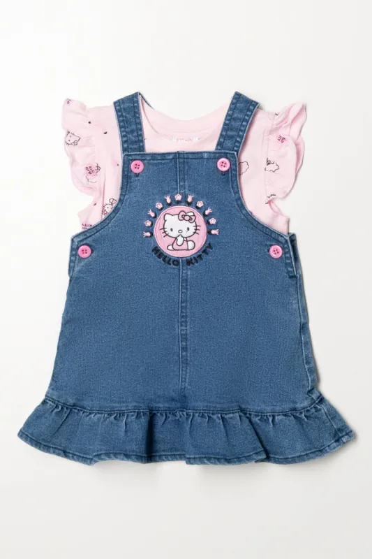 Hello Kitty Embroidered Denim Pinni Set Blue sold by Ackermas