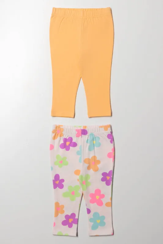 2 Pack Leggings Orange And White sold by Ackermas