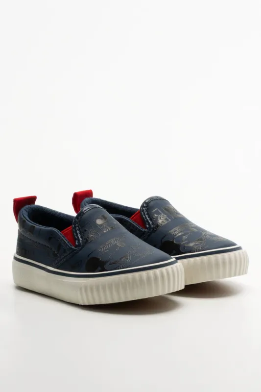 Mickey Mouse Denim Slip On Sneakers Blue sold by Ackermas