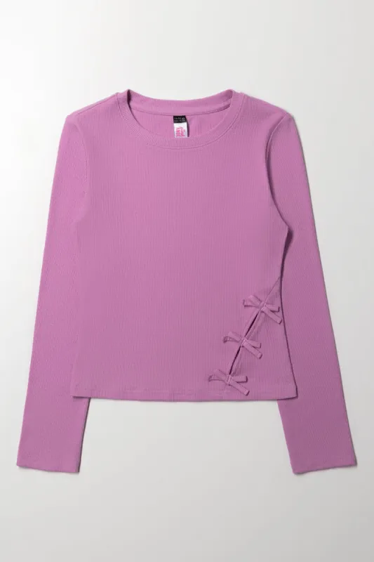 Long sleeve top with bow detail mulberry sold by Ackermas