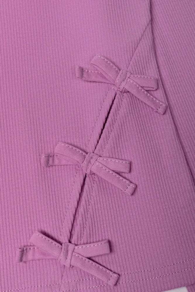 Long sleeve top with bow detail mulberry sold by Ackermas product image thumbnail 2