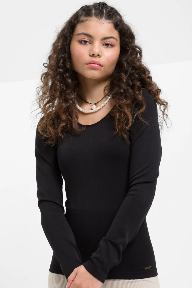 Crew Neck Tshirt Seamless Black sold by Ackermas