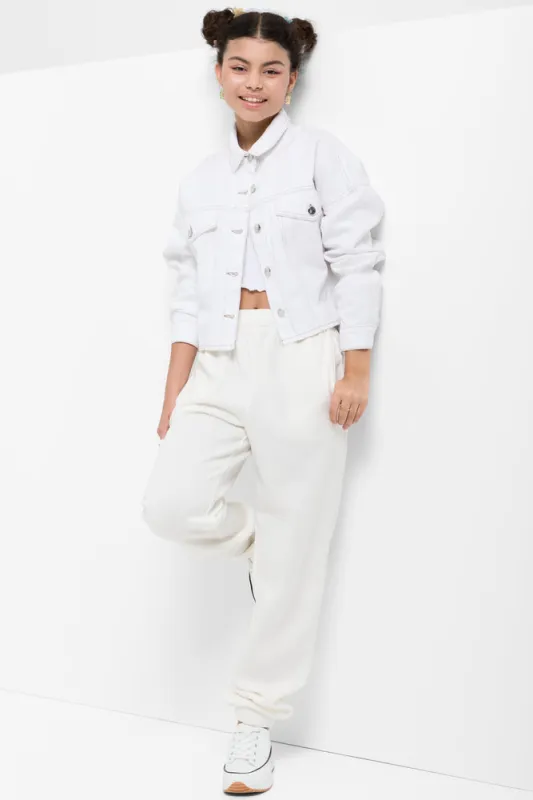 Trackpants With Elasticated Cuff White Alyssum sold by Ackermas