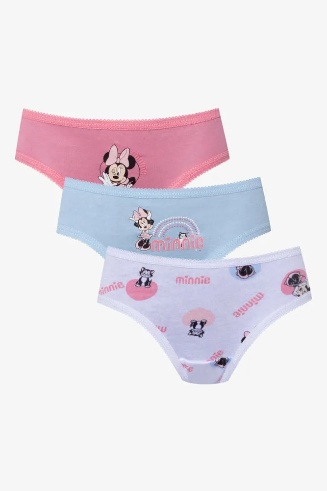 Minnie Mouse 3 Pack Bikini Panties White, Pink And Blue sold by Ackermas