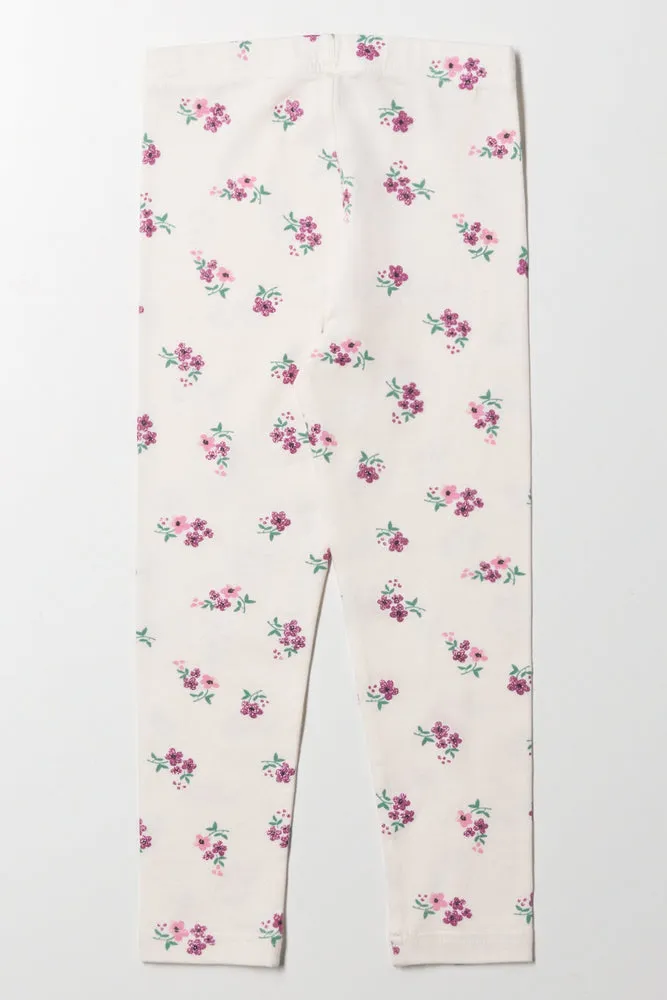 FLORAL AOP LEGGING LONG MILK sold by Ackermas product image thumbnail 3