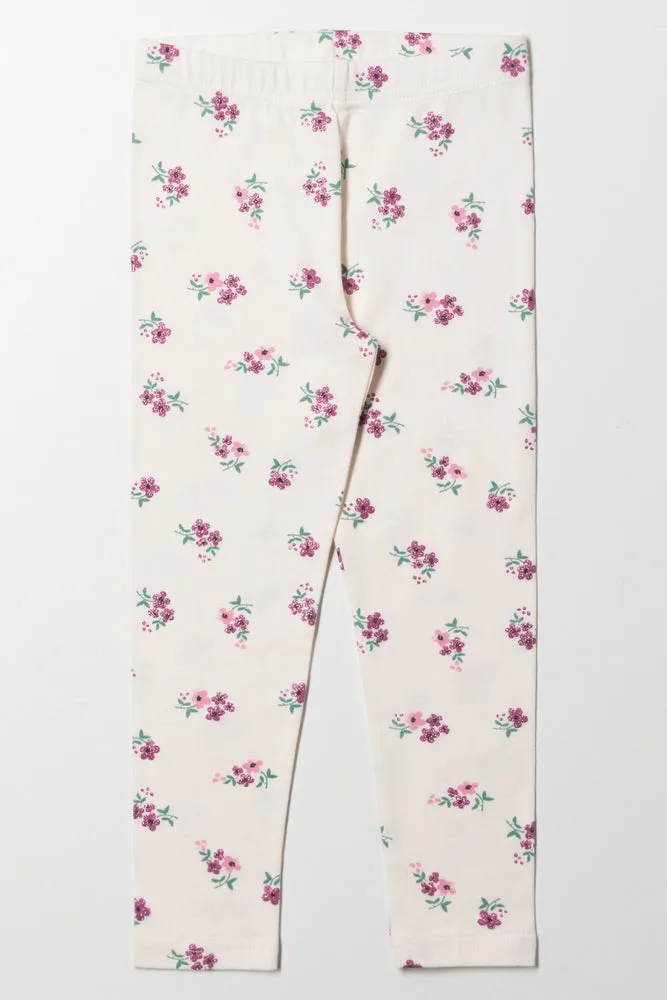 FLORAL AOP LEGGING LONG MILK sold by Ackermas