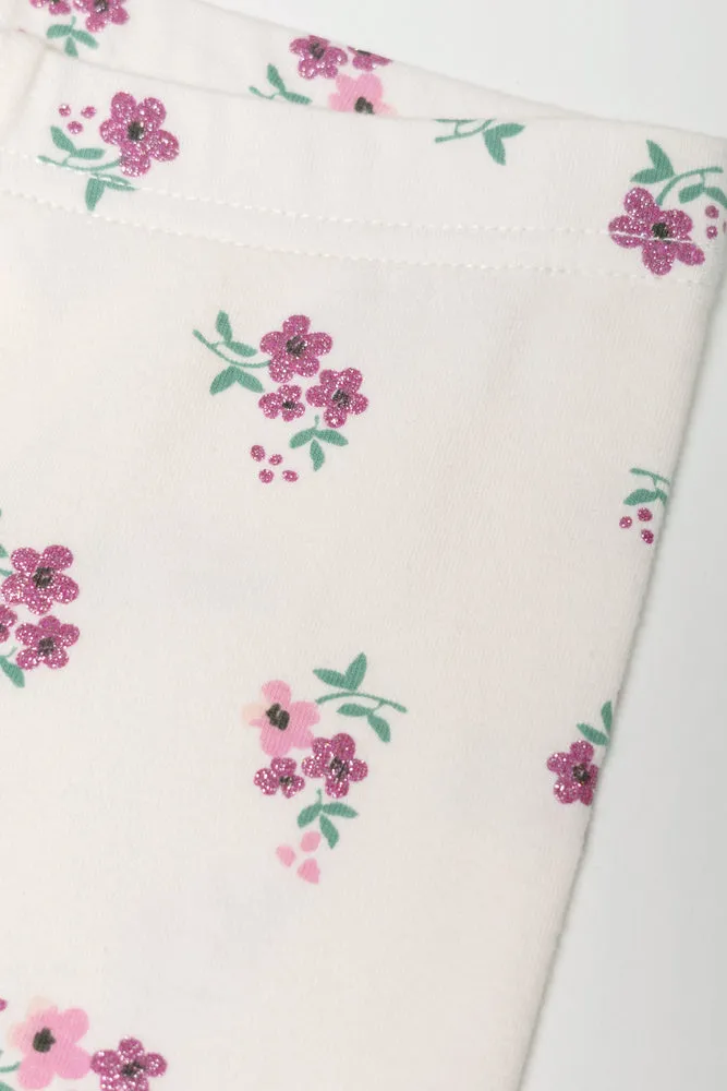 FLORAL AOP LEGGING LONG MILK sold by Ackermas product image thumbnail 2