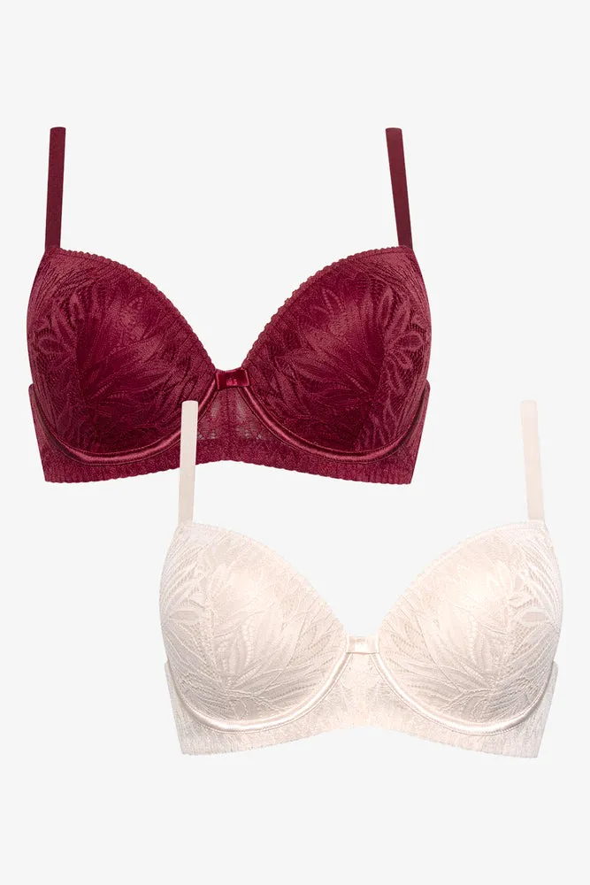 2PK WINTER LACE BALCONETTE BRA - SML RED MUSHROOM sold by Ackermas product image thumbnail 2