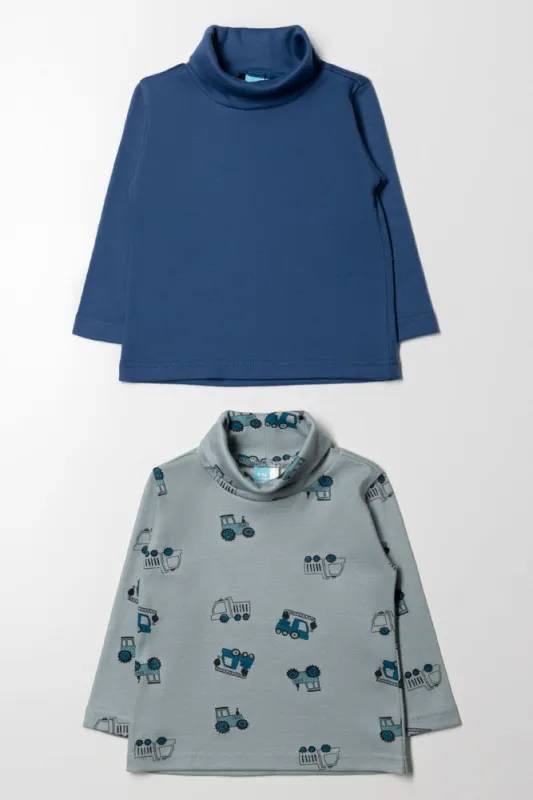 2 Pack Poloneck T-Shirts Truck Navy And Blue sold by Ackermas